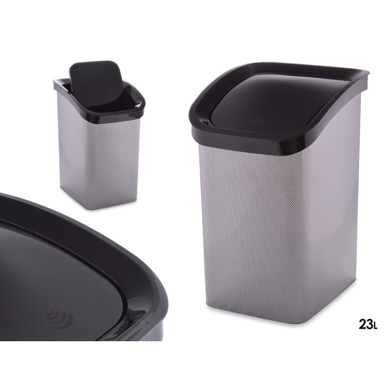 SPACE GREY PLASTIC SMART CLICK BIN LTR