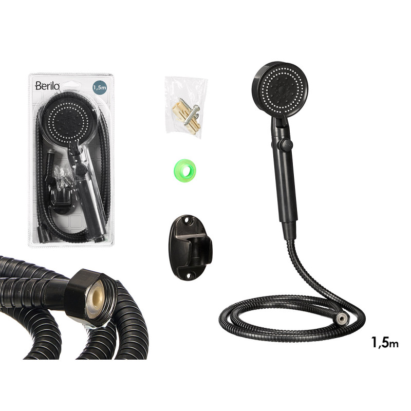 TUBO DOCCIA 1,5 M NERO