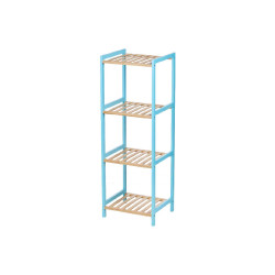ÉTAGÈRE CARRÉ 4 ÉTAGÈRES EN BAMBOU BLEU