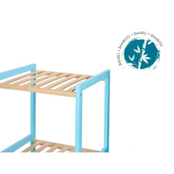 4 TIER SQUARE SHELF BAMBOO BLUE