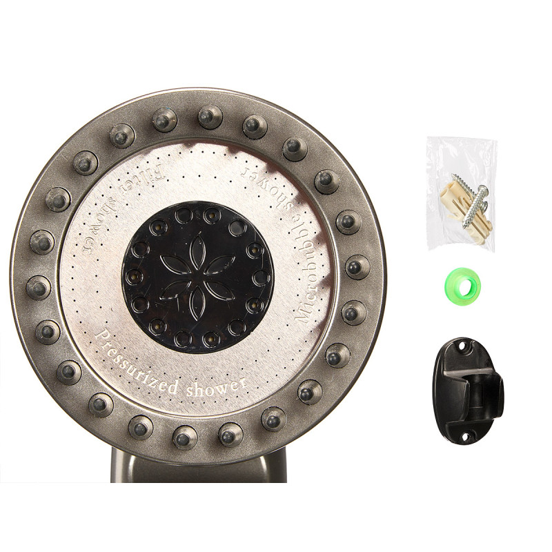 POMMEAU DE DOUCHE PICOTS 1,5M TUYAU NOIR