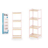 4 TIER SQUARE SHELF BAMBOO PINK