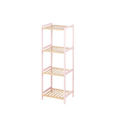 4 TIER SQUARE SHELF BAMBOO PINK
