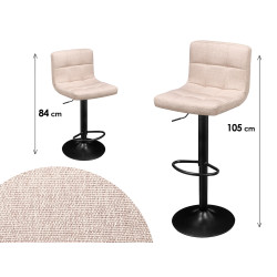 SGABELLO IMBOTTITO SCHIENALE BEIGE