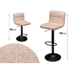 TABOURET REMBOURRÉ AVEC DOSSIER MARRON