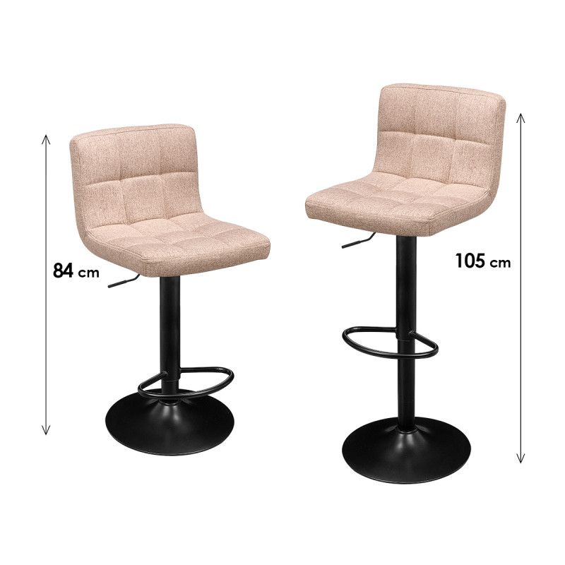 TABOURET REMBOURRÉ AVEC DOSSIER MARRON