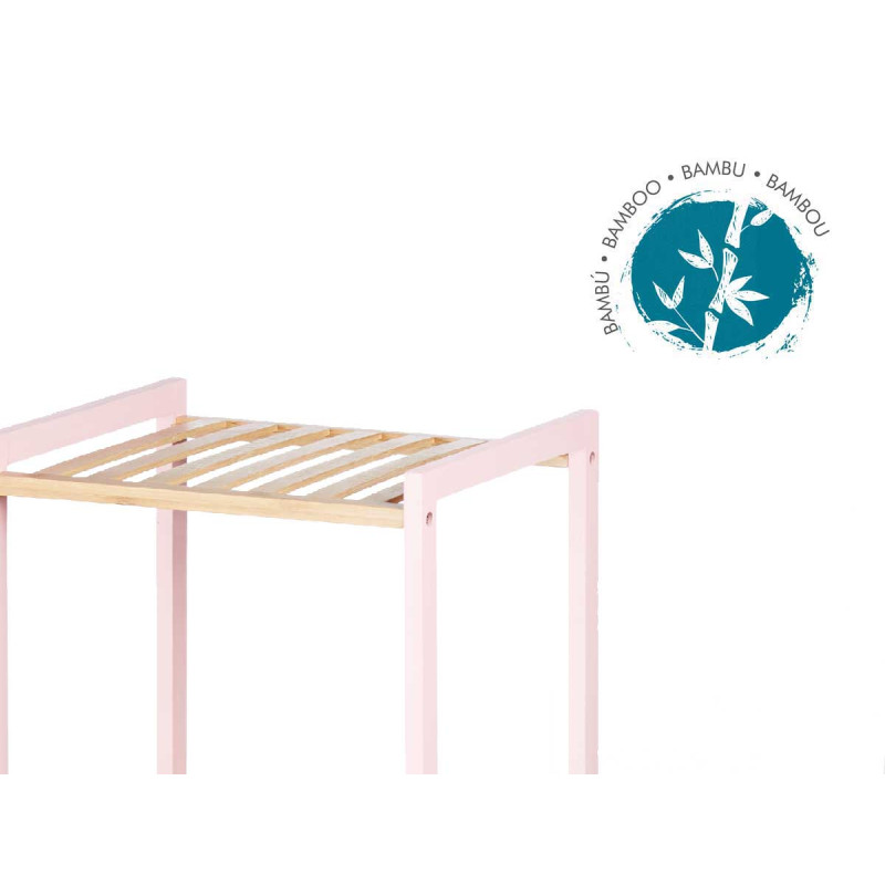 4 TIER SQUARE SHELF BAMBOO PINK