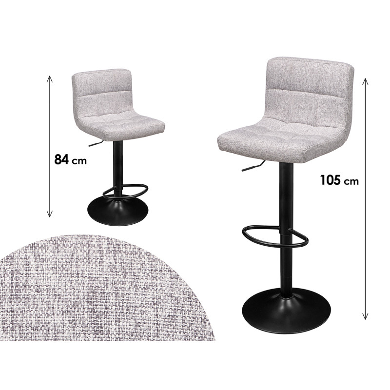 PADDED STOOL BACKREST GRAY