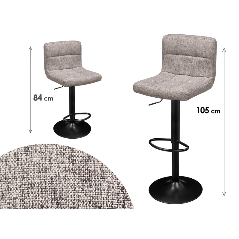 PADDED STOOL BACKREST DARK GRAY