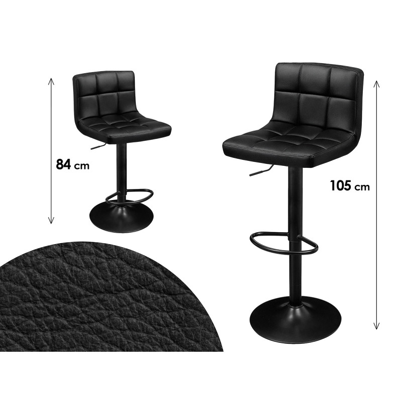 PADDED STOOL BACKREST BLACK