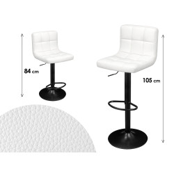 TABURETE ACOLCHADO RESPALDO BLANCO