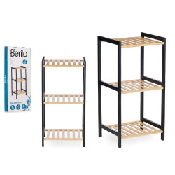 3 TIER SQUARE SHELF BAMBOO BLACK