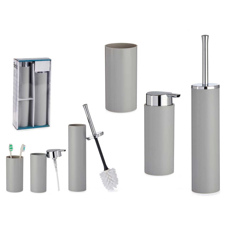 SET 3 GRAY BATHROOM ACCESSORIES