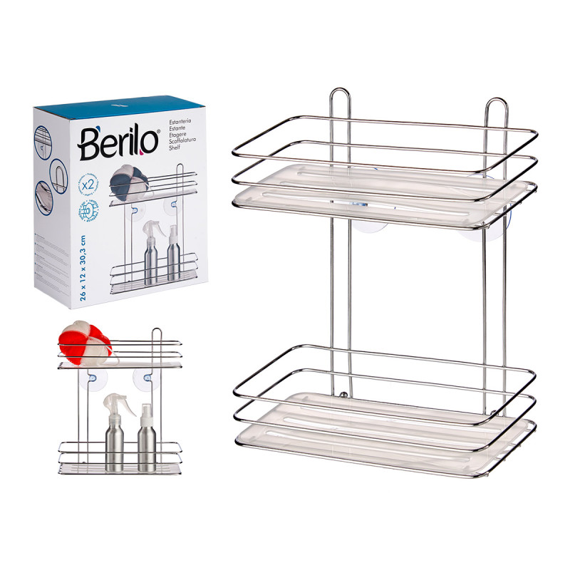 SHELF 2 TRANSPARENT CHROME HEIGHT