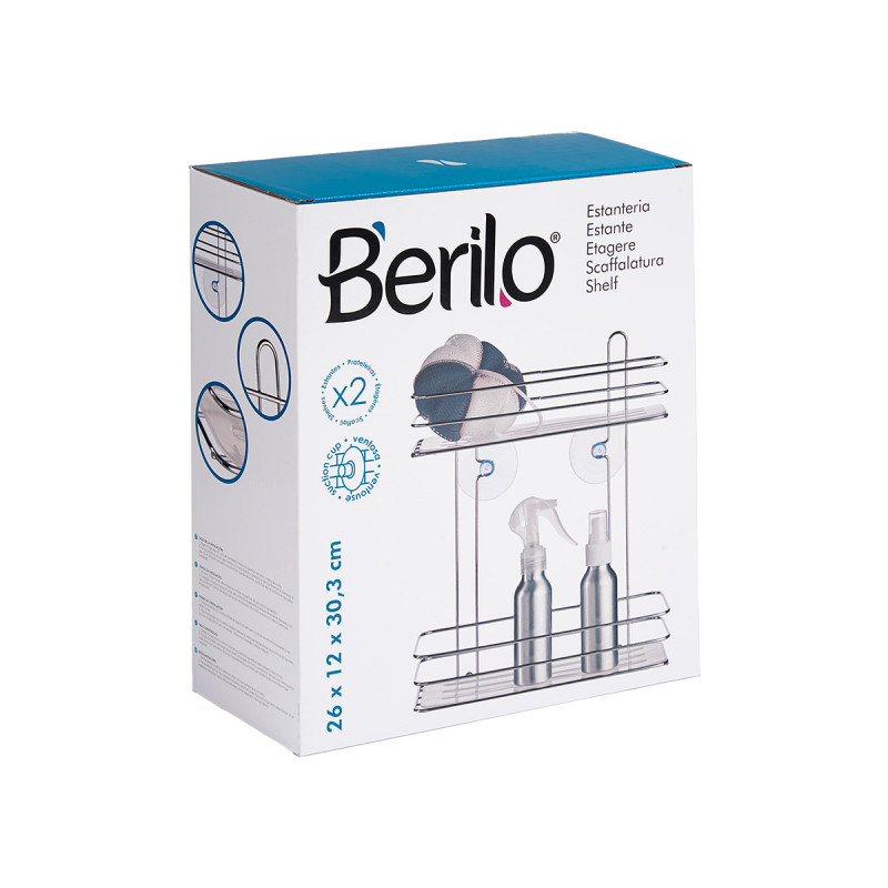 SHELF 2 TRANSPARENT CHROME HEIGHT