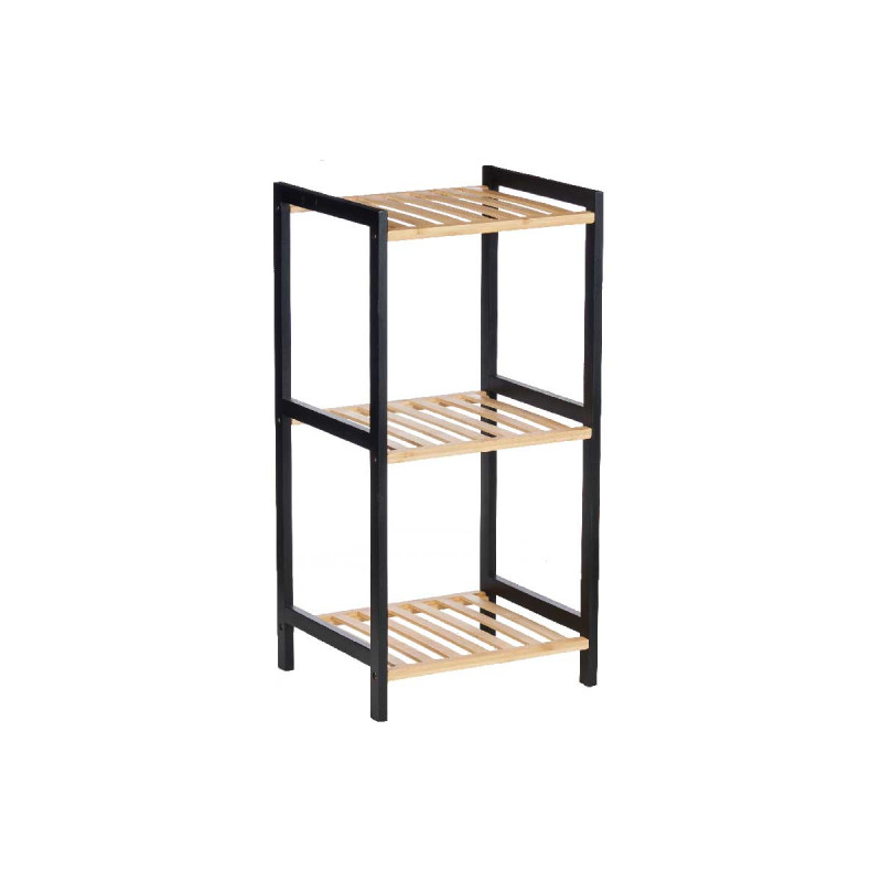 3 TIER SQUARE SHELF BAMBOO BLACK
