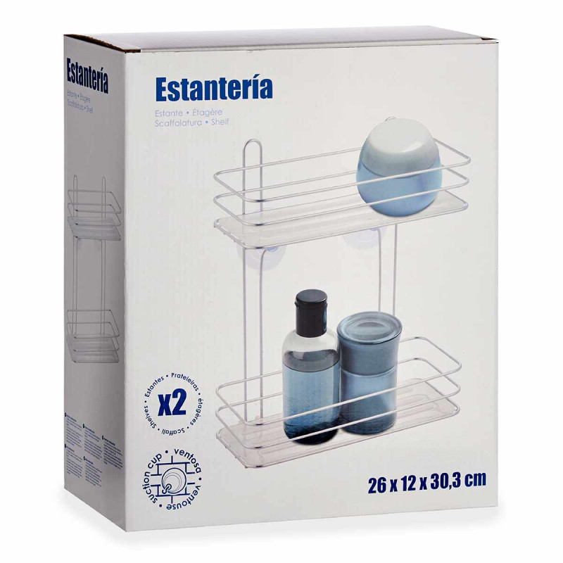 ESTANTE 2 ALTURA CROMO TRANSPARENTE