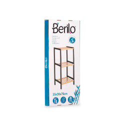 3 TIER SQUARE SHELF BAMBOO BLACK