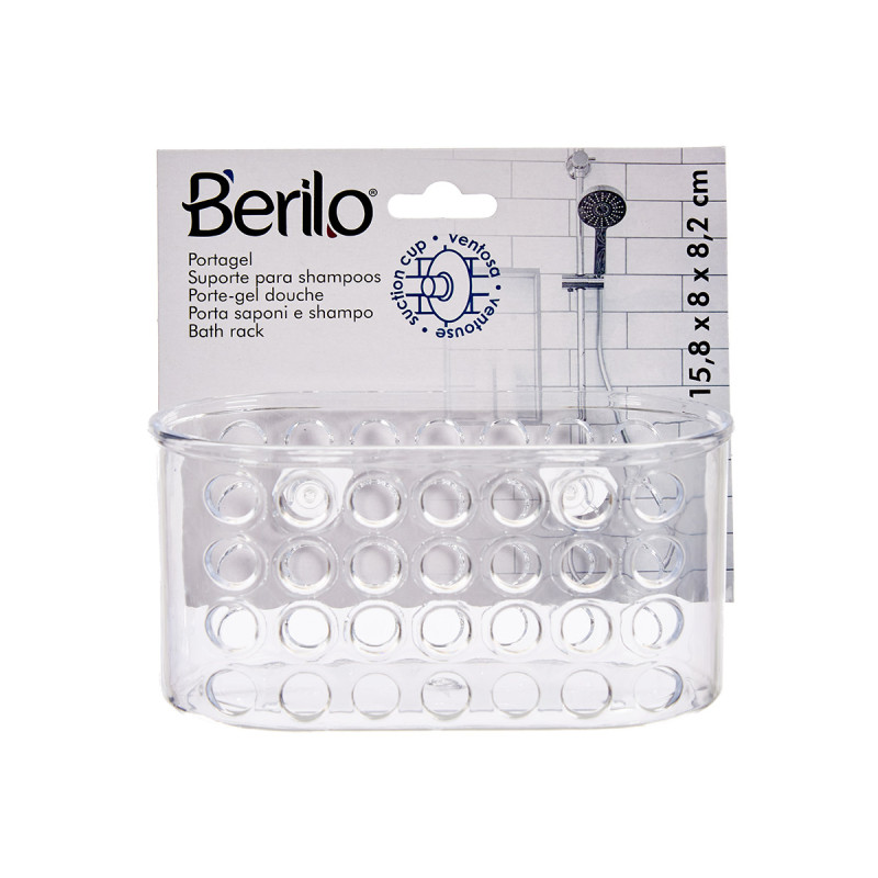 PORTA GEL PEQUENO COM VENTOSA TRANSPAREN