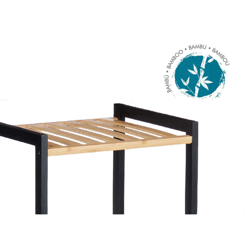 3 TIER SQUARE SHELF BAMBOO BLACK