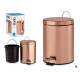 BALDE DO LIXO COM PEDAL 5L METAL COBRE 