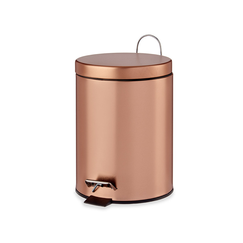 CORBEILLE A PAPIER PEDALE 5L METAL CUIVRE