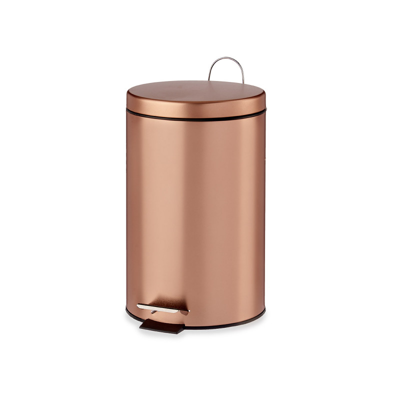 BALDE DO LIXO COM PEDAL 7L METAL COBRE 