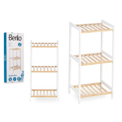 3 TIER SQUARE SHELF BAMBOO WHITE