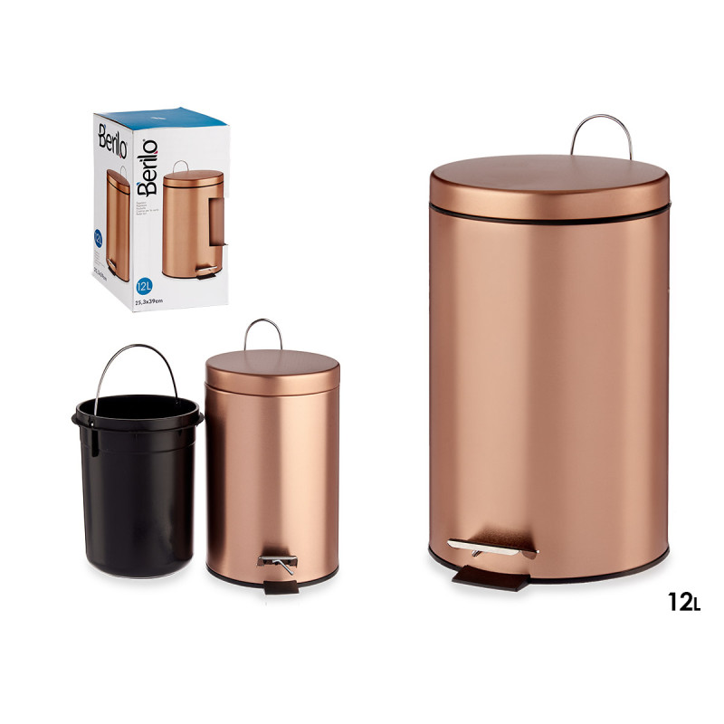 COPPER METAL 12L PEDAL BIN