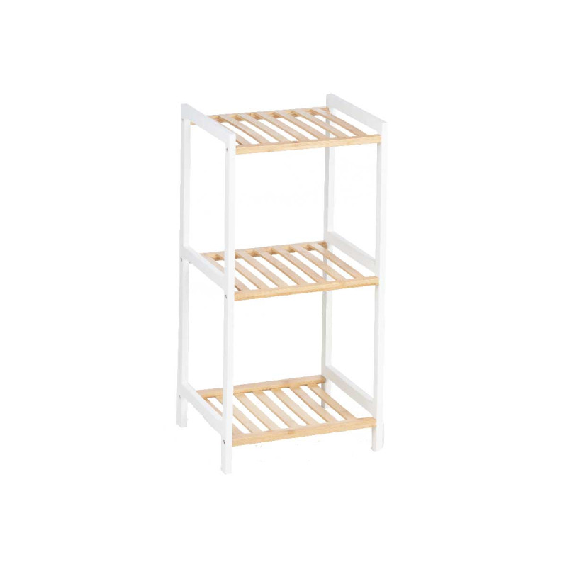 3 TIER SQUARE SHELF BAMBOO WHITE