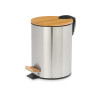 PAPELERA ACERO 3L CON TAPA BAMBU