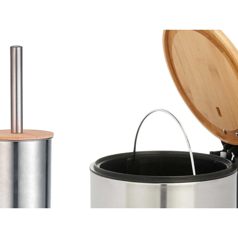 SET CESTINO 3L BAMBÙ E SCOPINO BAMBÙ ACCIAIO