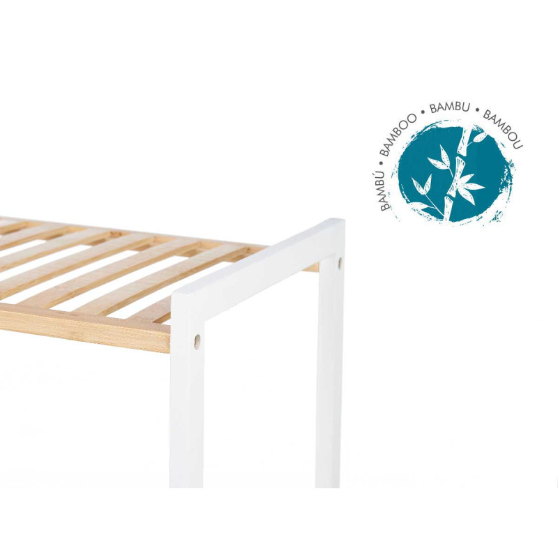 3 TIER SQUARE SHELF BAMBOO WHITE