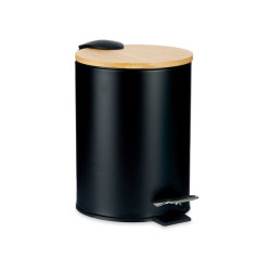 BALDE METAL C TAMPA BAMBU 3L PRETO