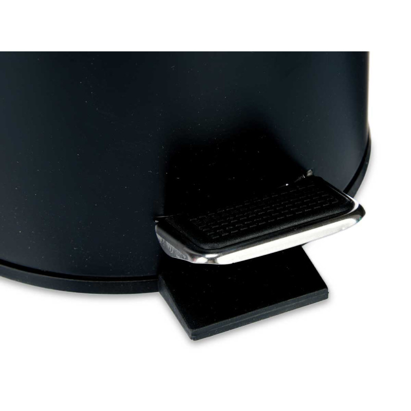 METAL BIN WITH BAMBOO LID 3L BLACK