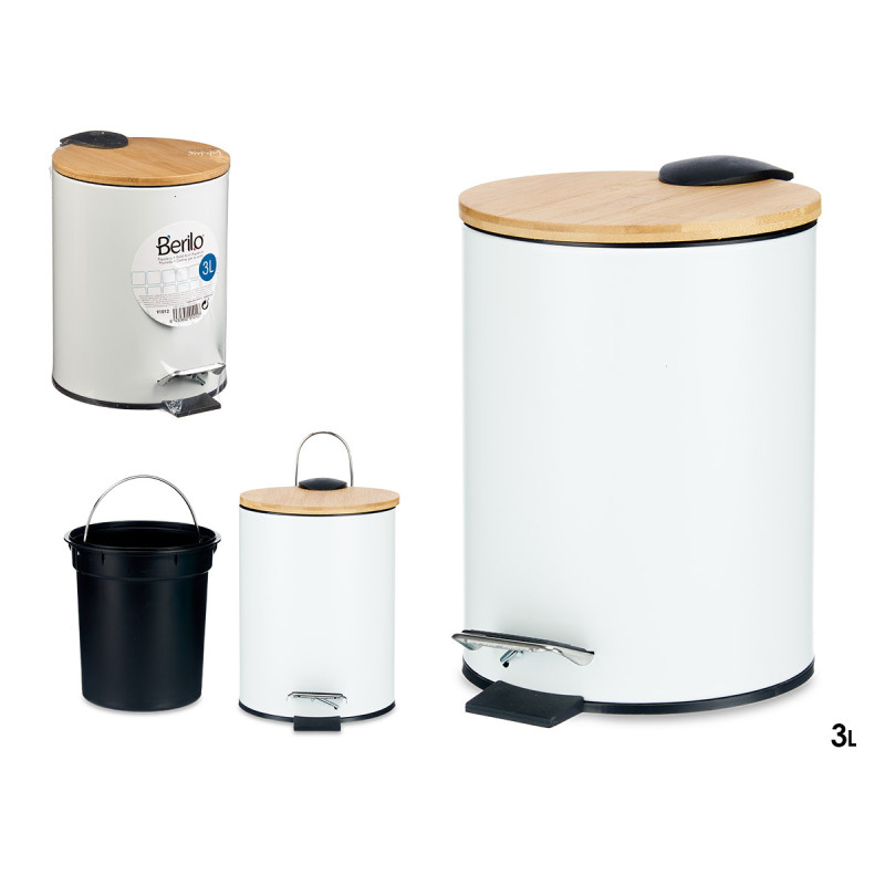 CESTINO MERALLO COPERCHIO BAMBÙ 3L BIANCO