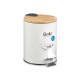 METAL BIN WITH BAMBOO LID 3L WHITE