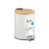 BALDE METAL C TAMPA BAMBU 3L BRANCO