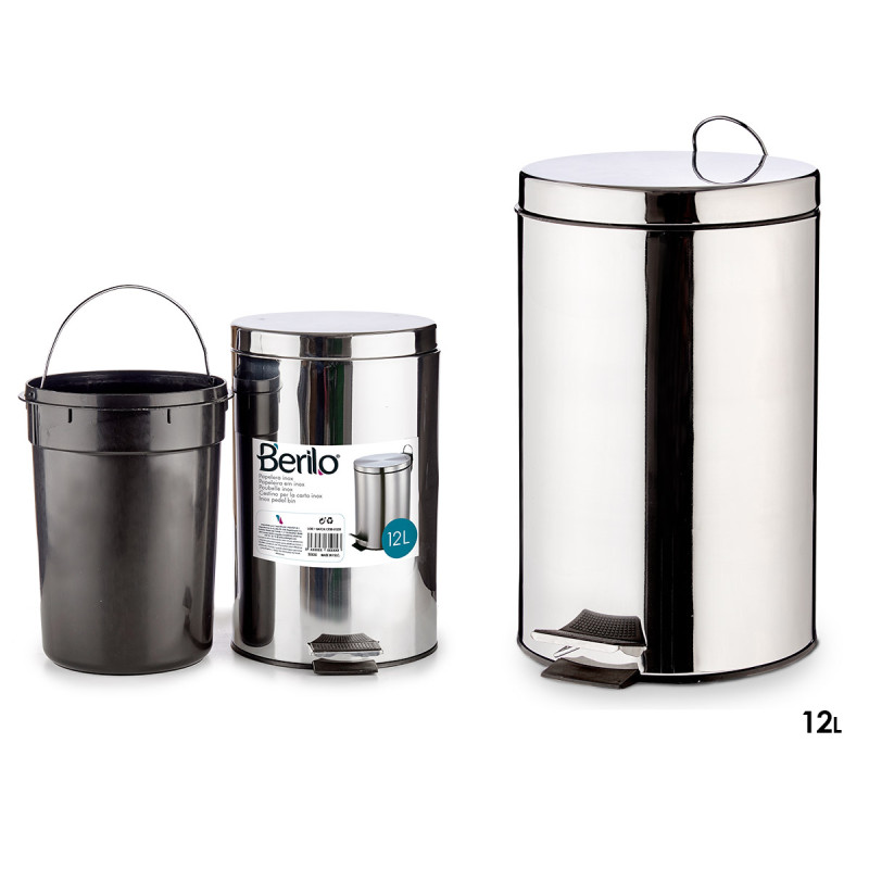 12L STAINLESS STEEL BIN WITH PEDAL