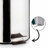 CORBEILLE A PAPIER 12L ACIER INOXYDABLE AVEC PEDAL