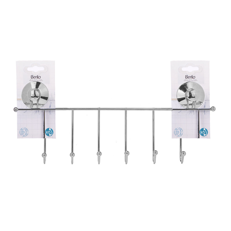 STEEL HANGER 6 KNOBS SUCTION PAD