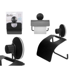 PORTARROLLO METAL NEGRO MATE TAPA VENTOSA