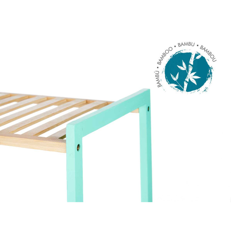 3 TIER SQUARE SHELF BAMBOO MINT