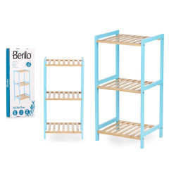 3 TIER SQUARE SHELF BAMBOO BLUE