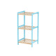 3 TIER SQUARE SHELF BAMBOO BLUE