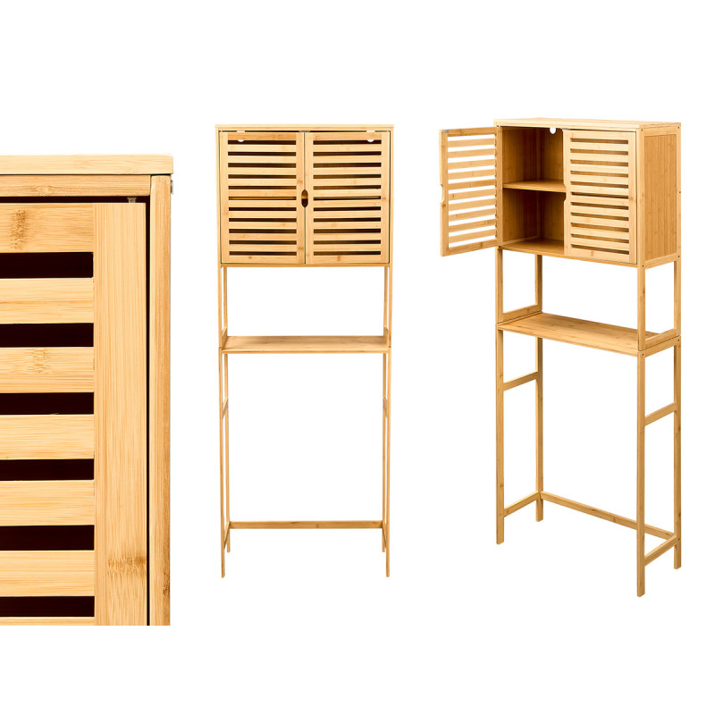 MUEBLE ALTO 2 PUERTAS BAÑO BAMBU