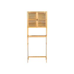 BAMBOO TALL BATHROOM CABINET 2 DOORS