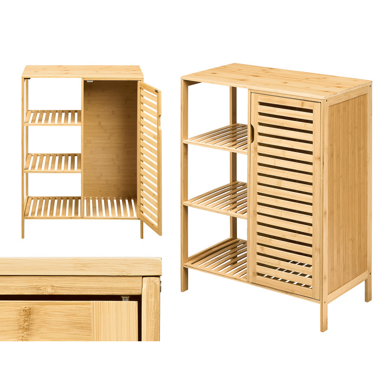 MUEBLE PUERTA LATERAL 4 BALDAS BAMBU