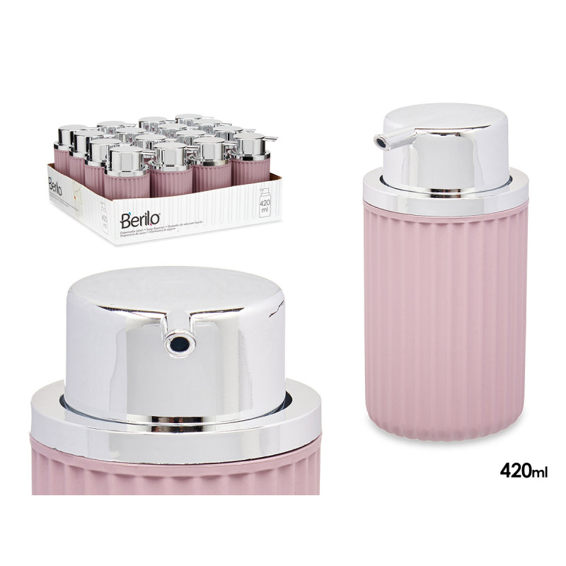 DISTRIBUTEUR SAVON PLASTIQUE 420ML ROSE