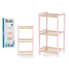 3 TIER SQUARE SHELF BAMBOO PINK